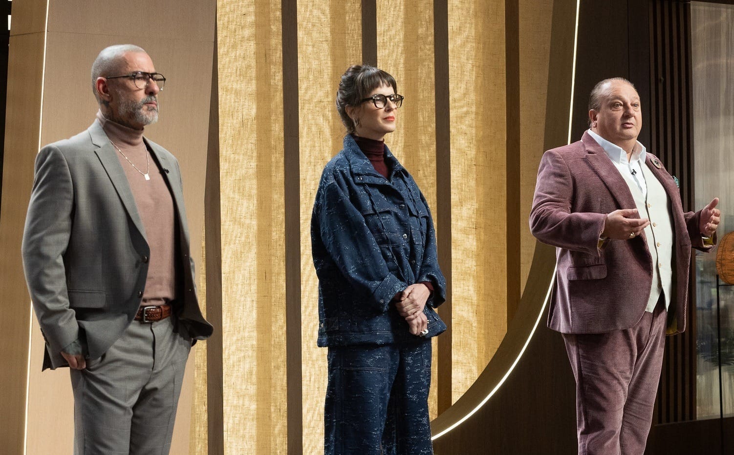Trio de jurados do MasterChef Brasil: Henrique Fogaça, Helena Rizzo e Erick Jacquin