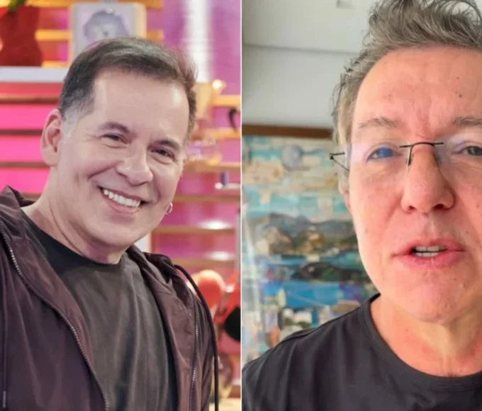 Boninho e Leandro Hassum, diretor e apresentador da Casa do Patrão na Record