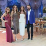Beca Milano, Ana Furtado, Mari Dedivitis e Lucas Anderi no estudio da 5a temporada da Fabrica de Casamentos do SBT